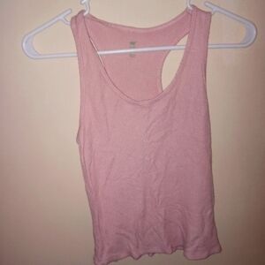Pink ribbed tank top